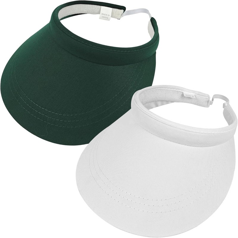 Beevarn Store 2 Pack Sun Visors Women Wide Brim Clip on Summer Hats Adjustable UV Protection - Image 1